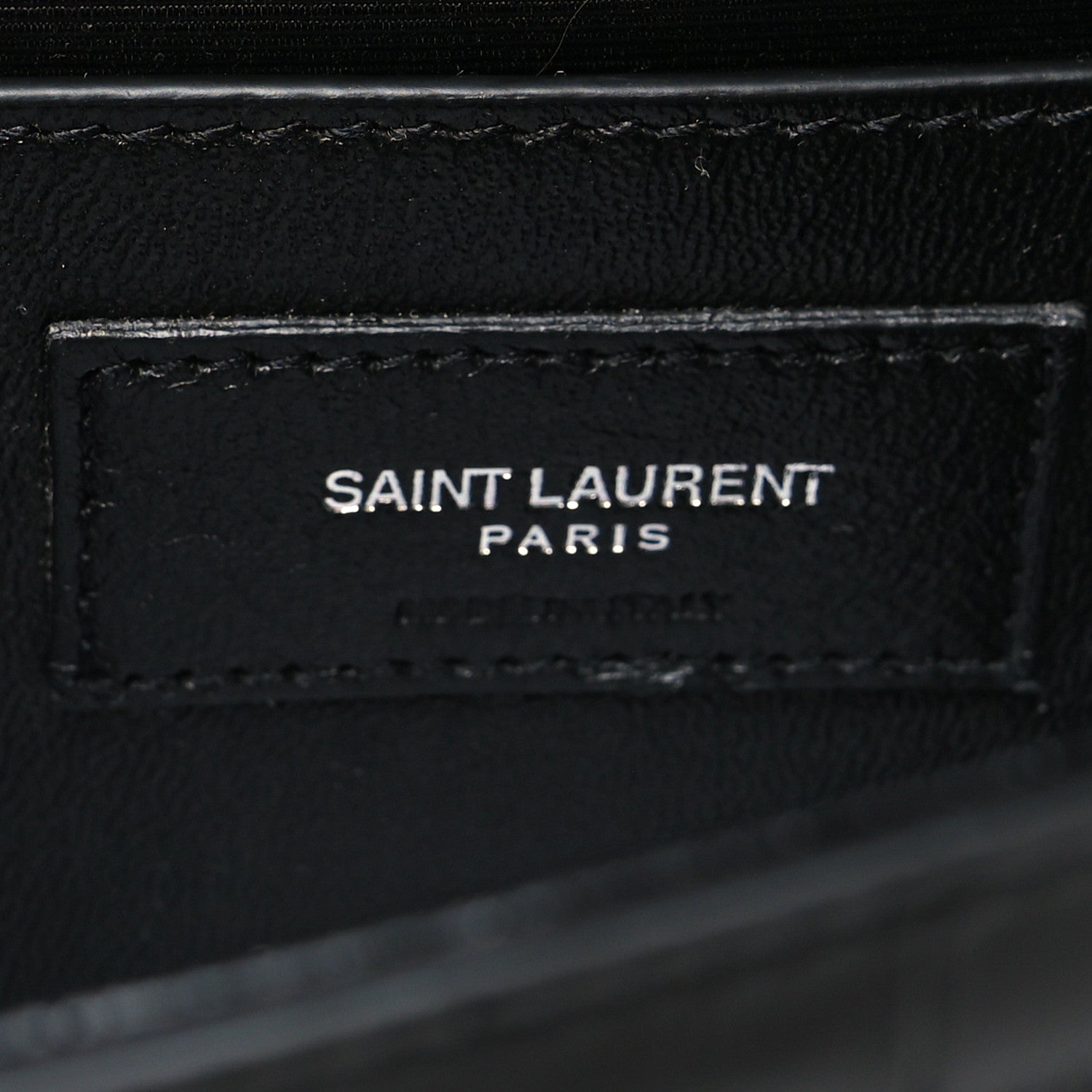 Saint Laurent Calfskin Crocodile Embossed Small Classic Monogram Kate Tassel Satchel Black 6 of 9