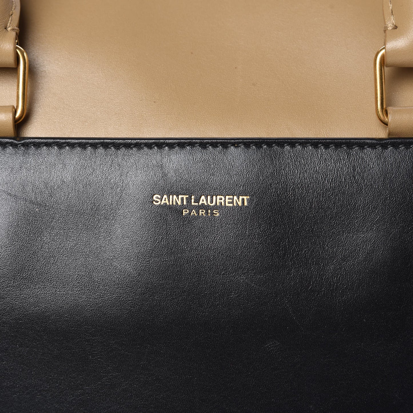Smooth Calfskin Bi-Color Duffle 6 Beige Black