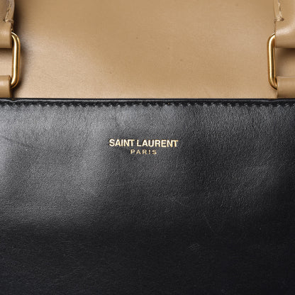 Saint Laurent Smooth Calfskin Bi-Color Duffle 6 Beige Black 12 of 15