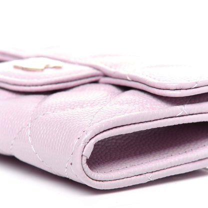 Chanel Caviar Quilted Flap Card Holder Wallet Light Pink 9 of 11