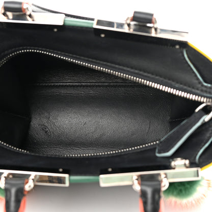 Fendi Vitello Dolce Mink Fur Pom Pom Mini 3jours Tote Black Multicolor 5 of 15