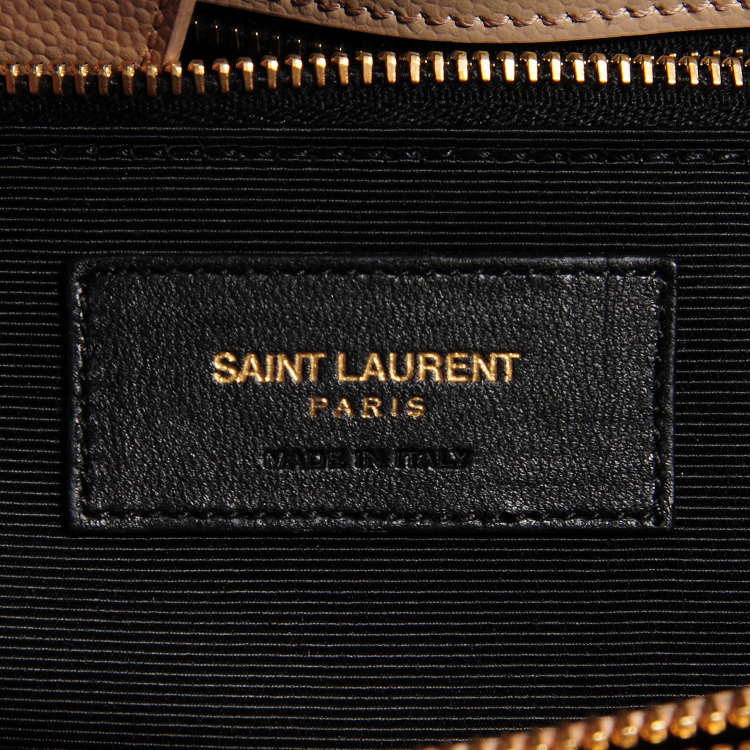 Saint Laurent Grain De Poudre Matelasse Chevron Monogram Shopping Bag Dark Beige 6 of 9