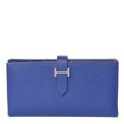 Hermes Epsom Bearn Gusset Wallet Bleu Electrique 1 of 8