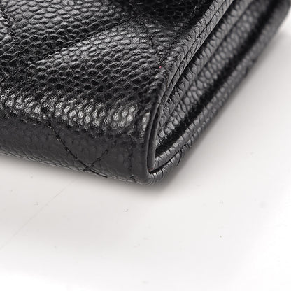 Chanel Caviar Quilted Large Gusset Flap Wallet Black 10 of 11