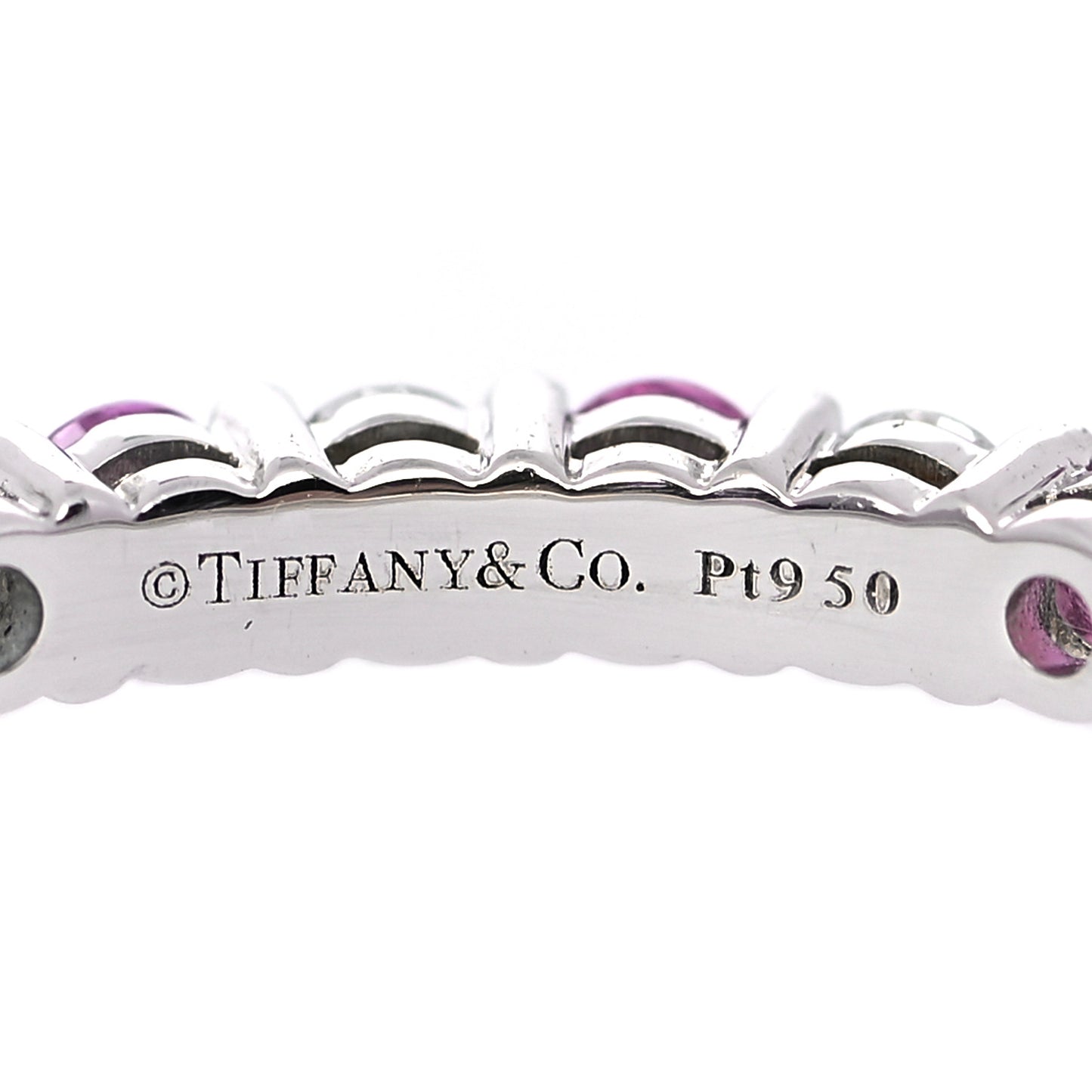 Platinum Diamond Pink Sapphire Embrace Eternity Ring 53 6.25