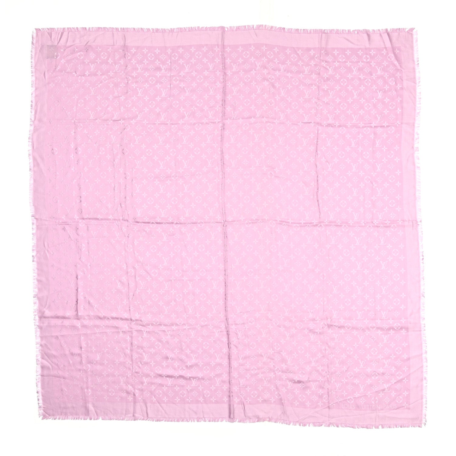 Louis Vuitton Silk Wool Monogram Shawl Lilas 2 of 5