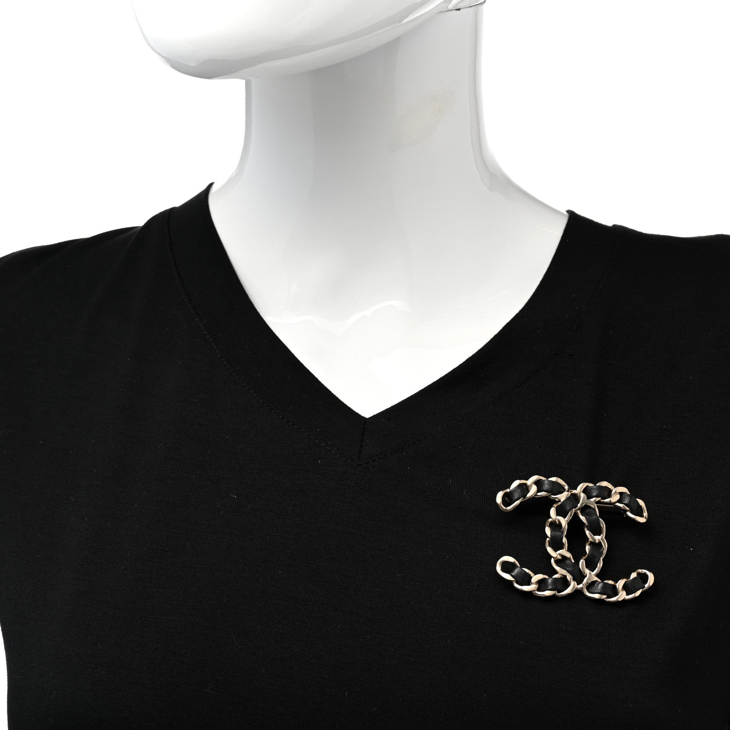 Chanel Lambskin Chain CC Brooch Black Gold 2 of 4