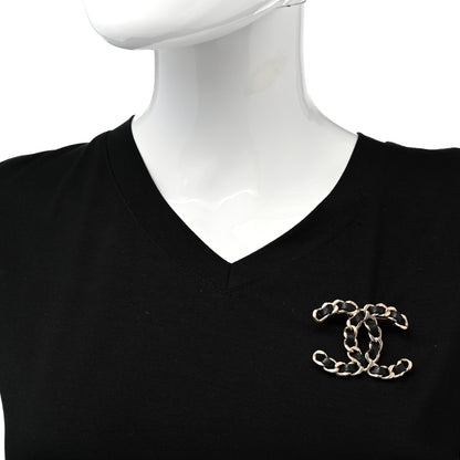Chanel Lambskin Chain CC Brooch Black Gold 2 of 4