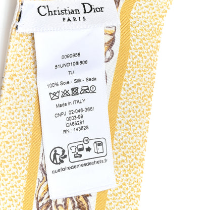 Christian Dior Silk Floral Mitzah Scarf Yellow 3 of 3