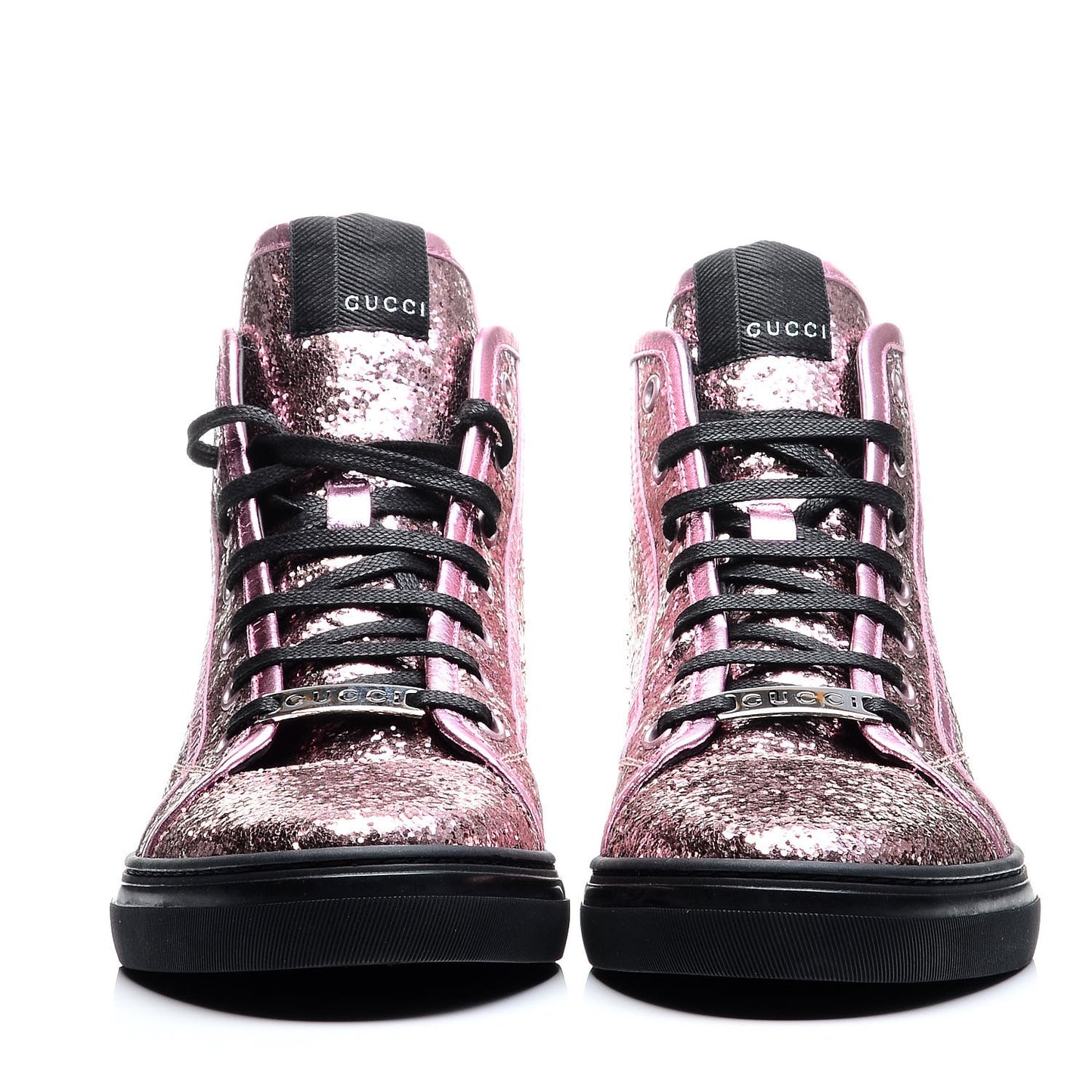 Nappa Glitter Galactica High Top Sneakers 38.5 Pink