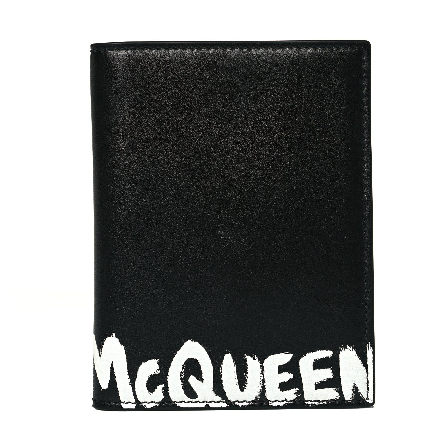 Alexander McQueen Calfskin Graffiti Logo Card Holder Black 1 of 8