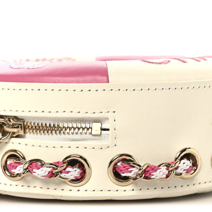 Chanel Lambskin Coco Lifesaver Round Bag Pink White 9 of 11