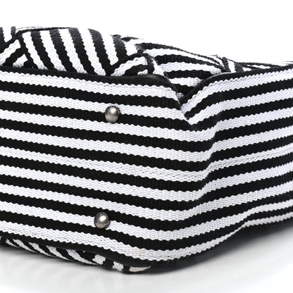 Chanel Woven Canvas Large Easy Shopping Tote Black White 8 of 8