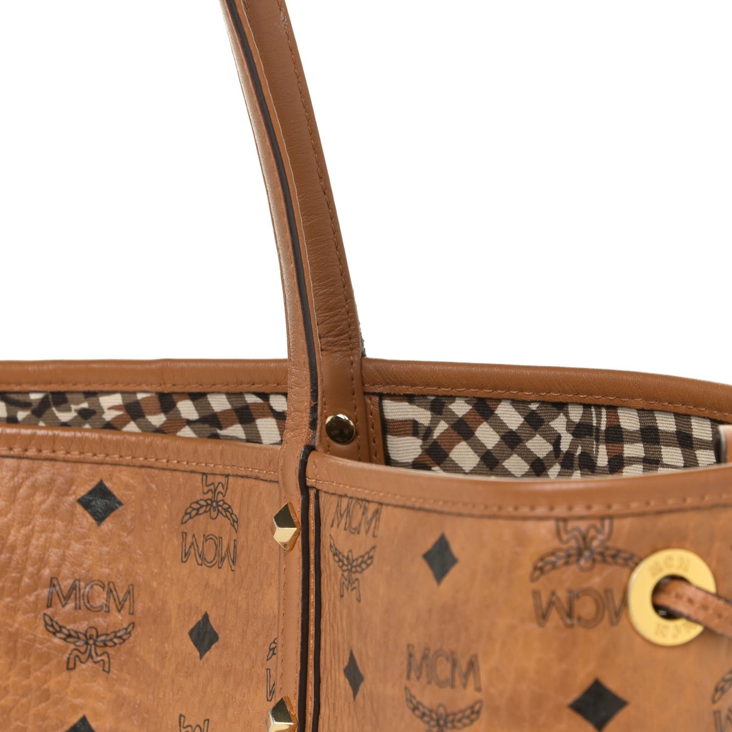 Visetos Medium Liz Reversible Shopper Tote Cognac