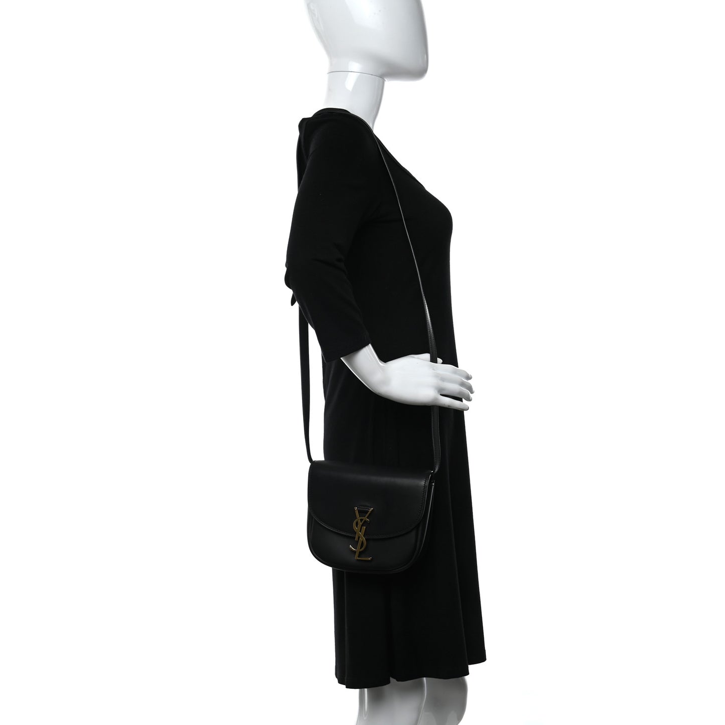 Smooth Calfskin Mini Classic Monogram Kaia Satchel Black