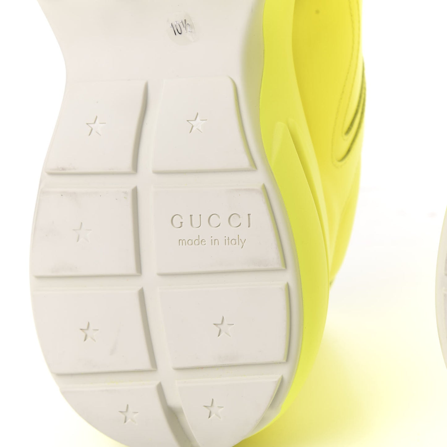 Calfskin Mens Rhyton Sneakers 10.5 Yellow Fluo