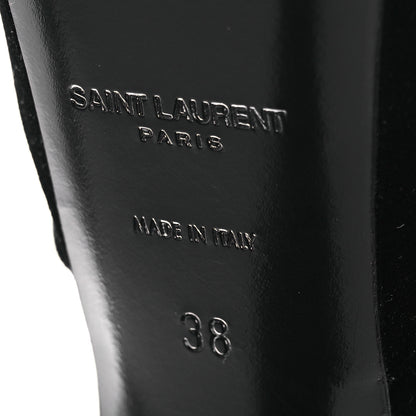 Saint Laurent Velvet Jodie Platform Sandals 38 Black 8 of 11