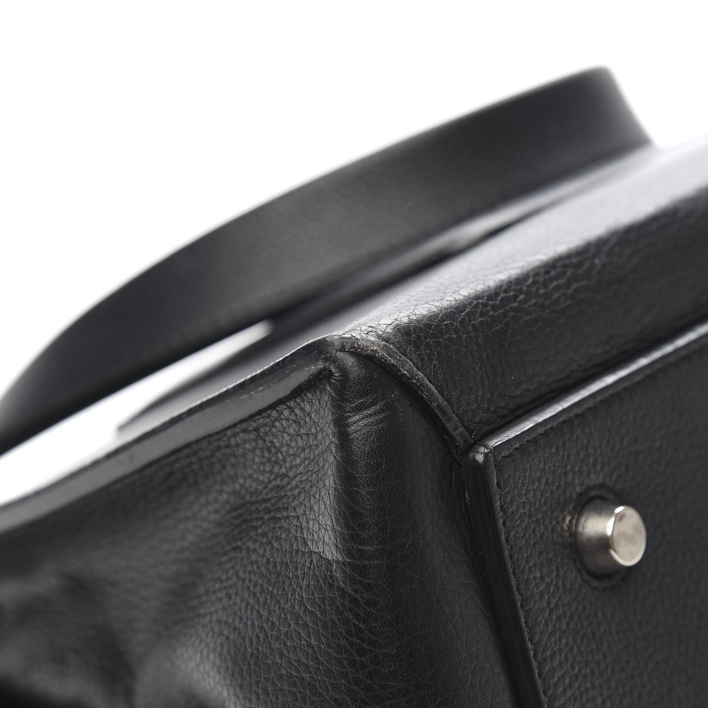 Supple Calfskin Medium Edge Shoulder Bag Black