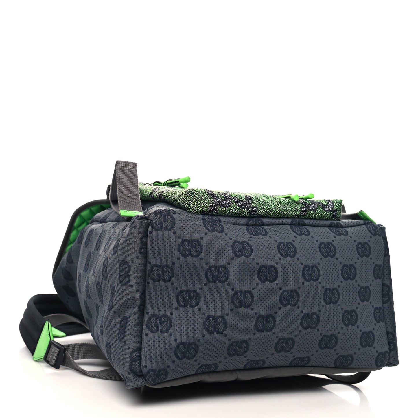 Jersey GG Monogram All Over Pan Sport Double Buckle Backpack Grey Green Multicolor