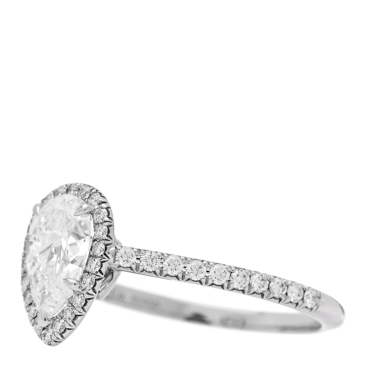 Platinum Diamond 1.05ct Soleste Pear Cut Ring 52 6