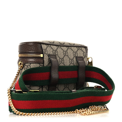 Gucci GG Supreme Monogram Textured Dollar Calfskin Web Ophidia Belt Bag 110 44 Beige Ebony New Acero 3 of 11