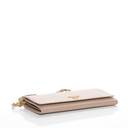 Prada Saffiano Metal Oro Chain Wallet Cammeo 4 of 10