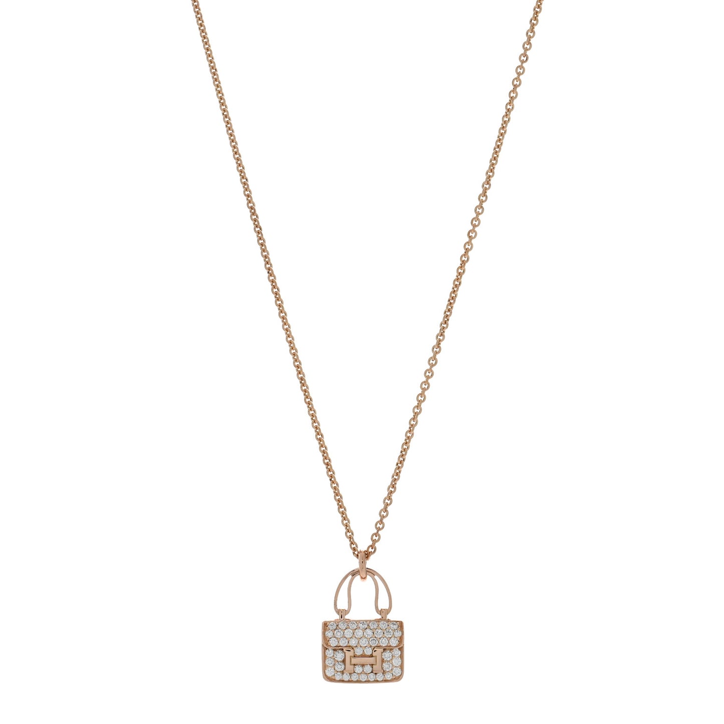 18K Rose Gold Diamond Constance Amulettes Pendant Necklace