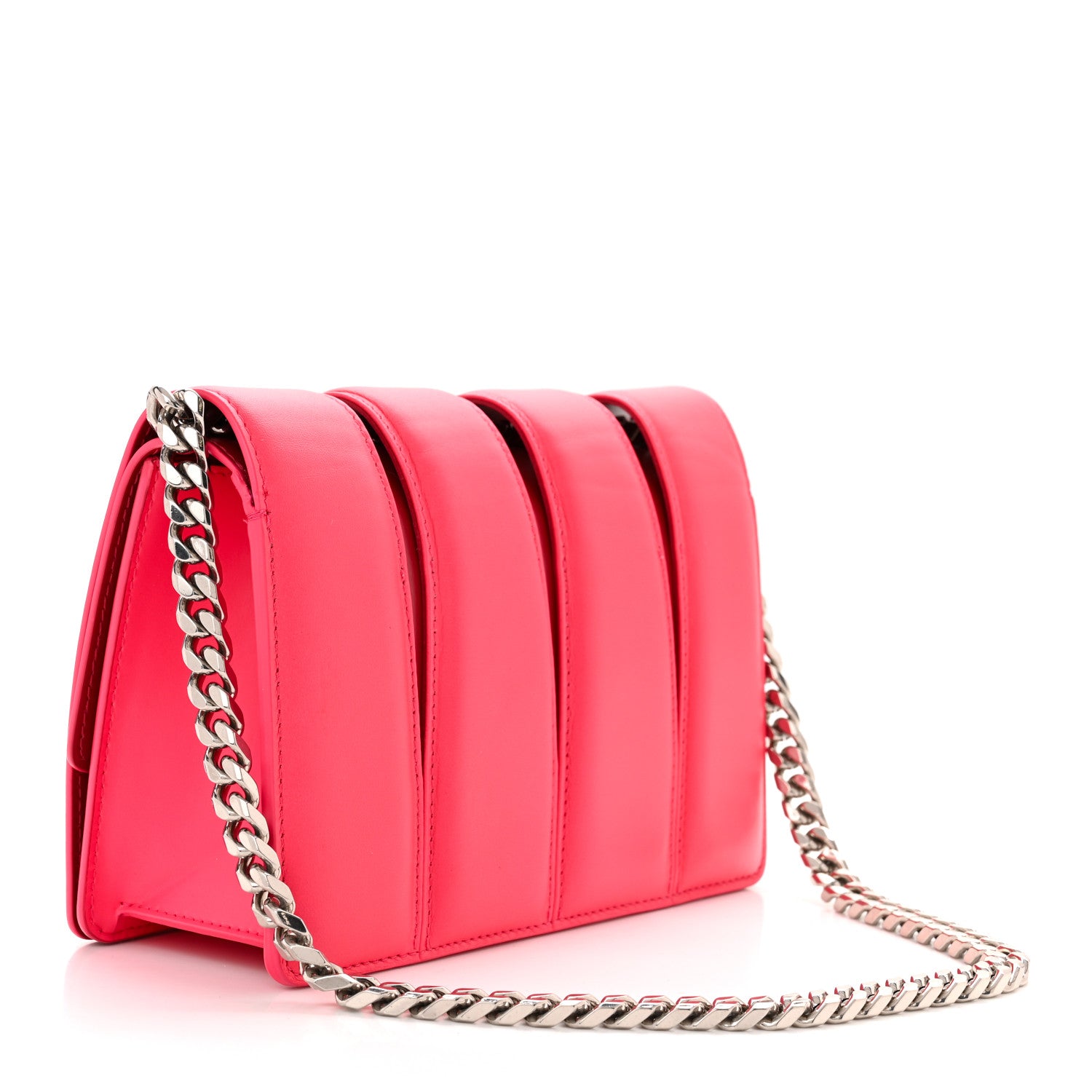 Alexander McQueen Calfskin Small Slash Bag Fuscia Lipstick 3 of 10