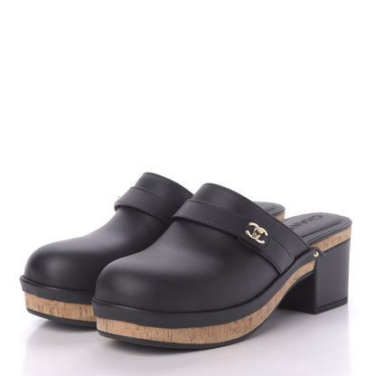 Chanel Calfskin CC Turn Lock Clogs 42 Black 3 of 8