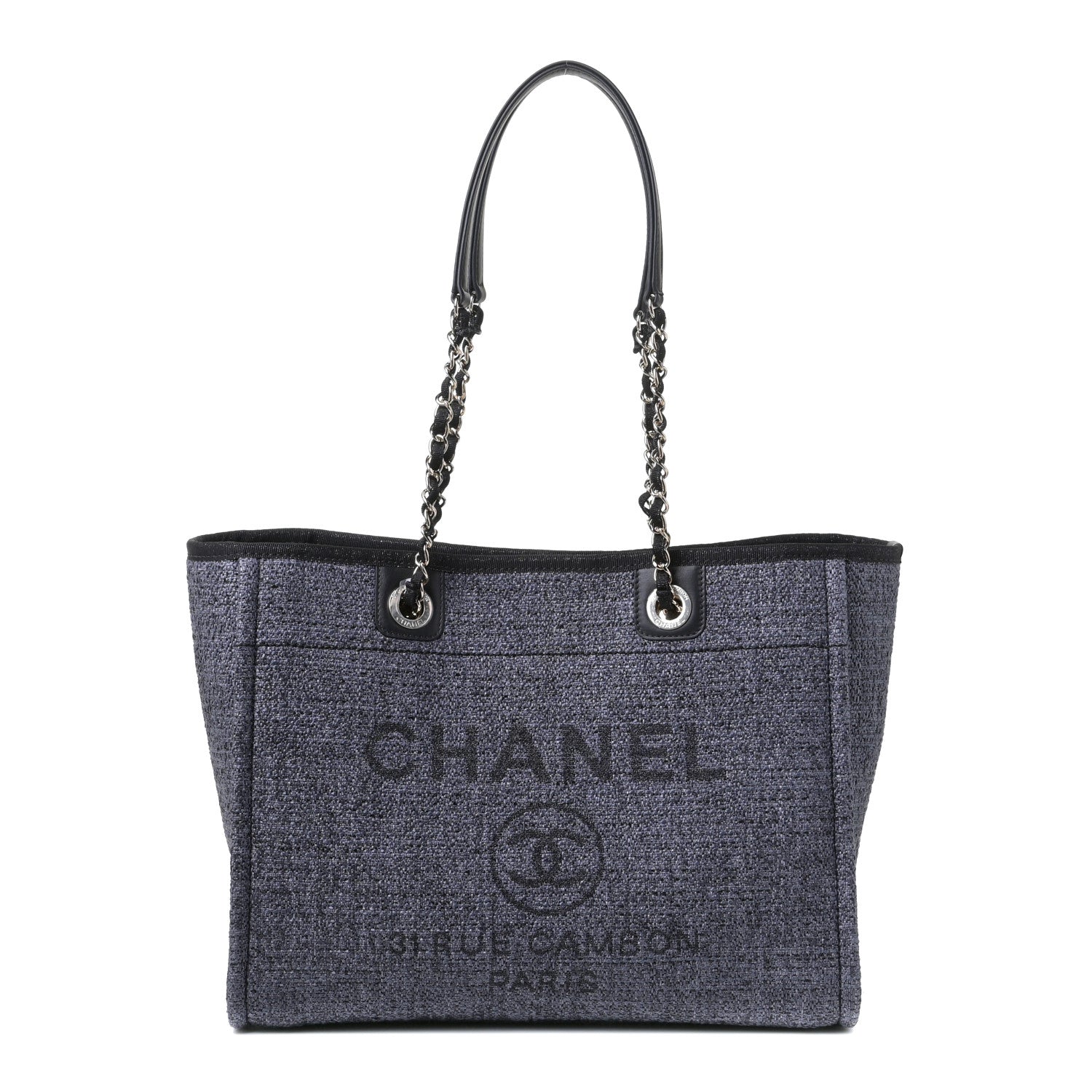 Chanel Lurex Boucle Small Deauville Tote Black 1 of 7
