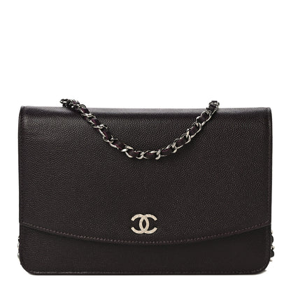 Chanel Caviar Sevruga Wallet On Chain WOC Plum 1 of 11