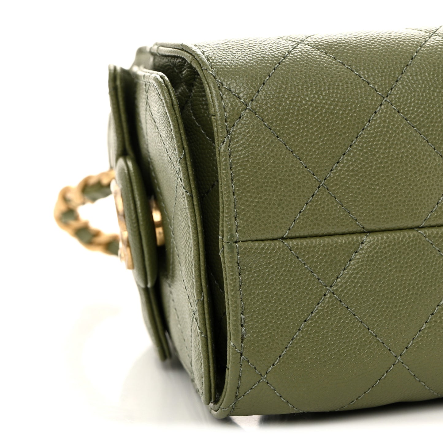 Caviar Quilted Mini Chanel 25 Handbag Green