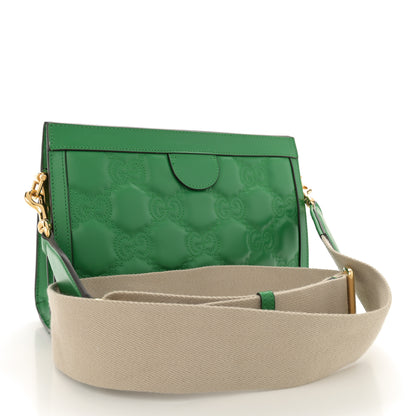 Gucci Calfskin GG Matelasse Small Slim Chain Shoulder Bag Spring Green Natural 3 of 11