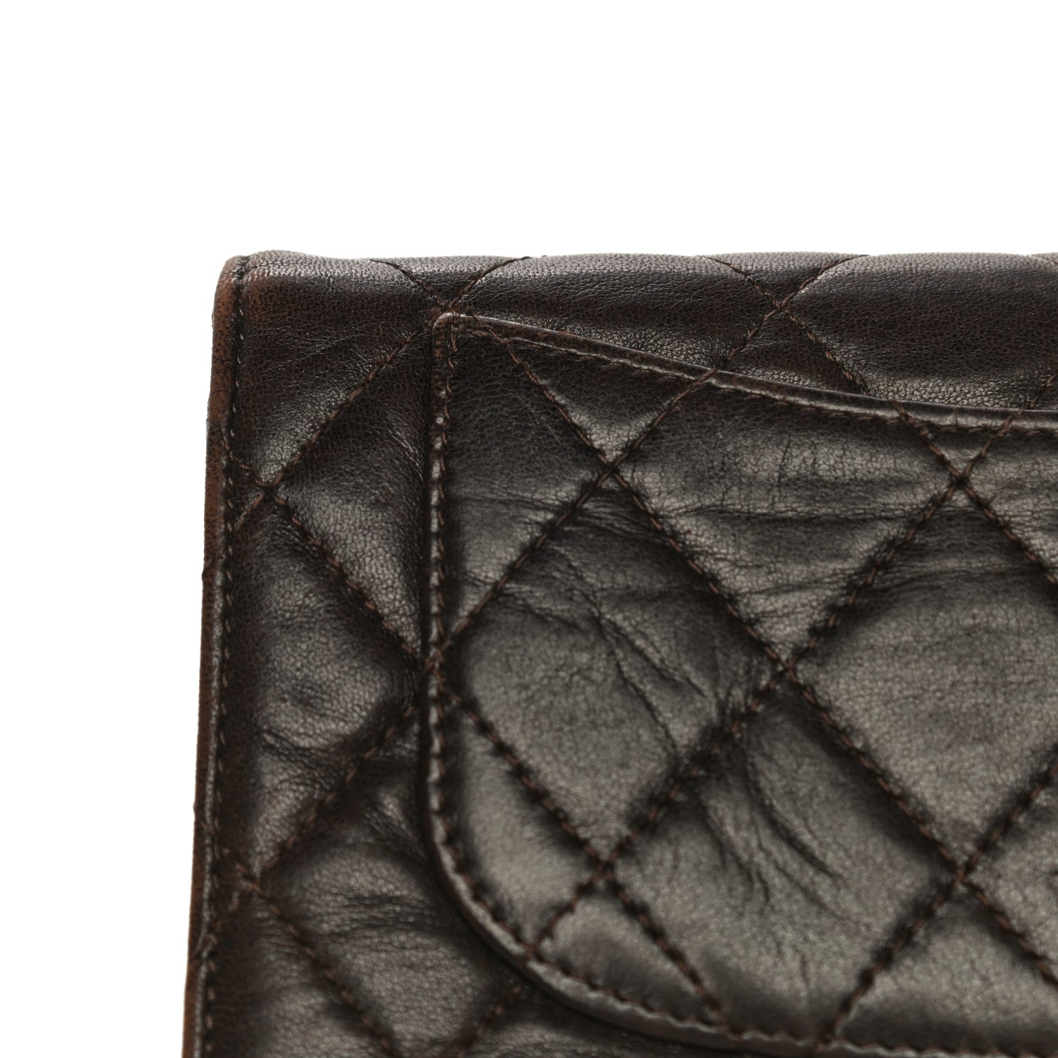 Chanel Lambskin Quilted Large Flap Wallet Dark Brown 30 of 30