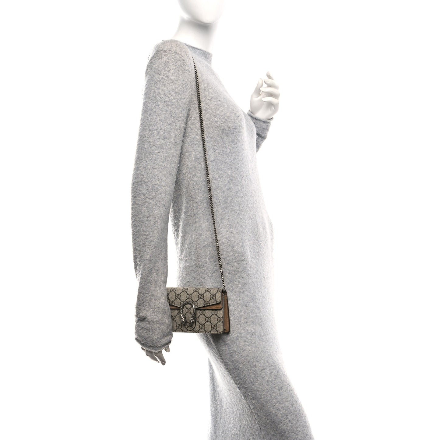 GG Supreme Monogram Super Mini Dionysus Shoulder Bag Taupe