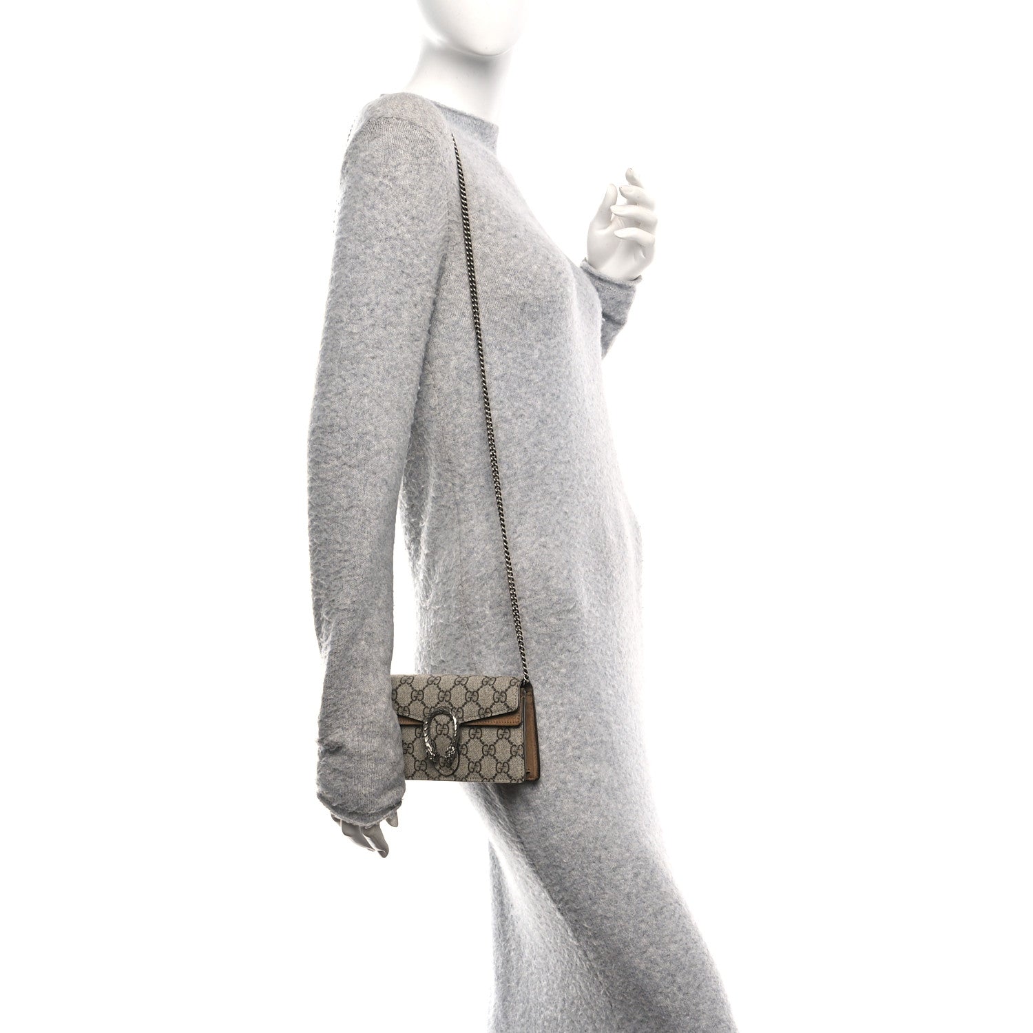 Gucci GG Supreme Monogram Super Mini Dionysus Shoulder Bag Taupe 2 of 11
