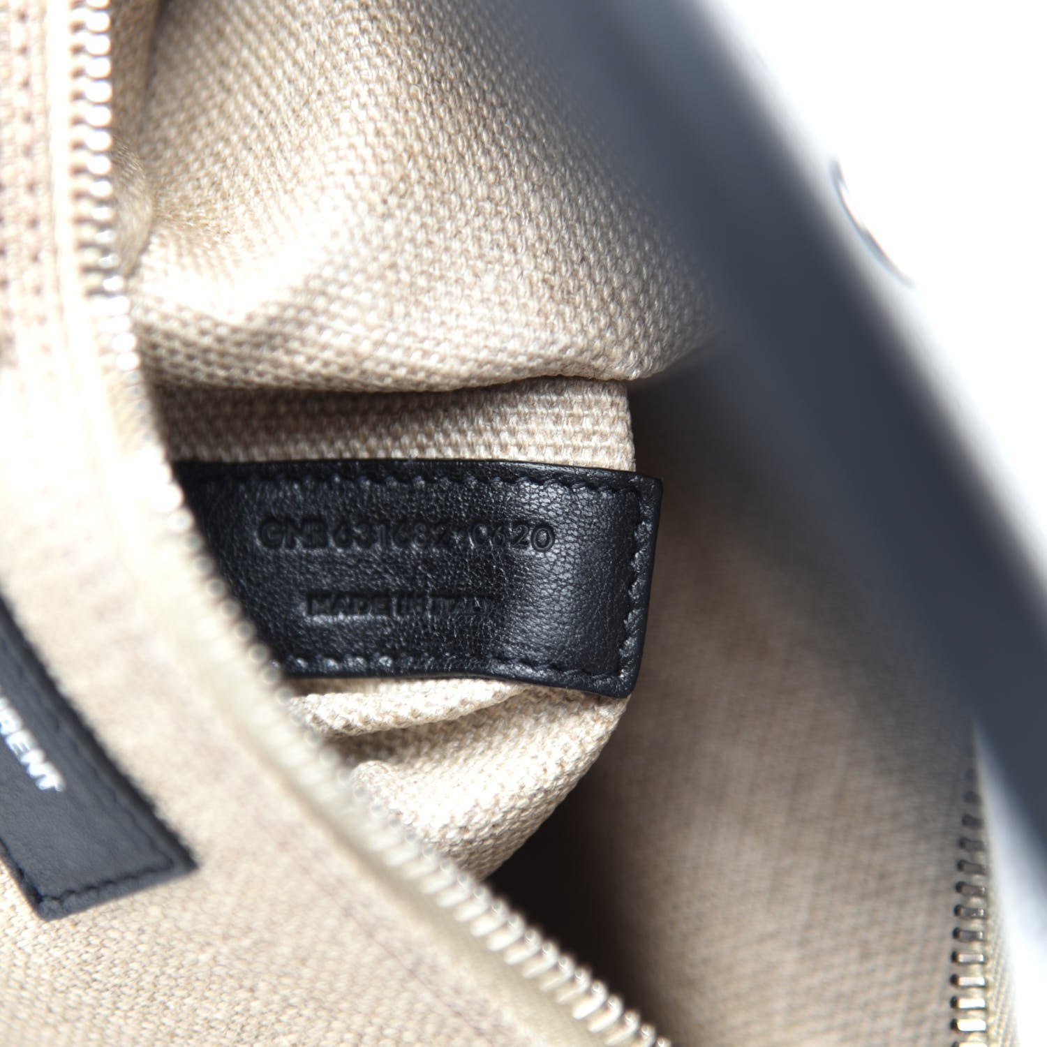 Saint Laurent Linen Calfskin Rive Gauche North South Tote Optic White 9 of 10