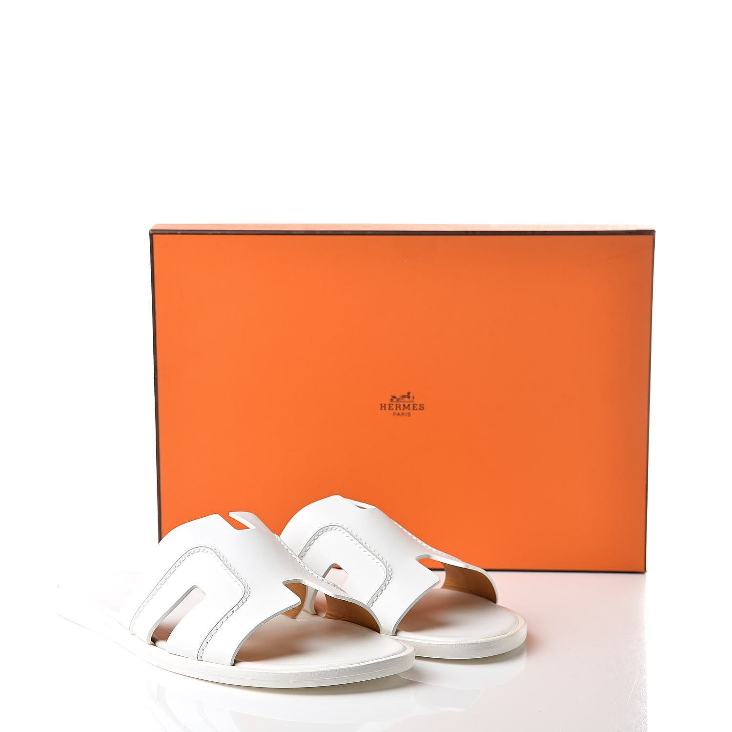 Hermes Calfskin Mens Izmir Sandals 45 White 8 of 8