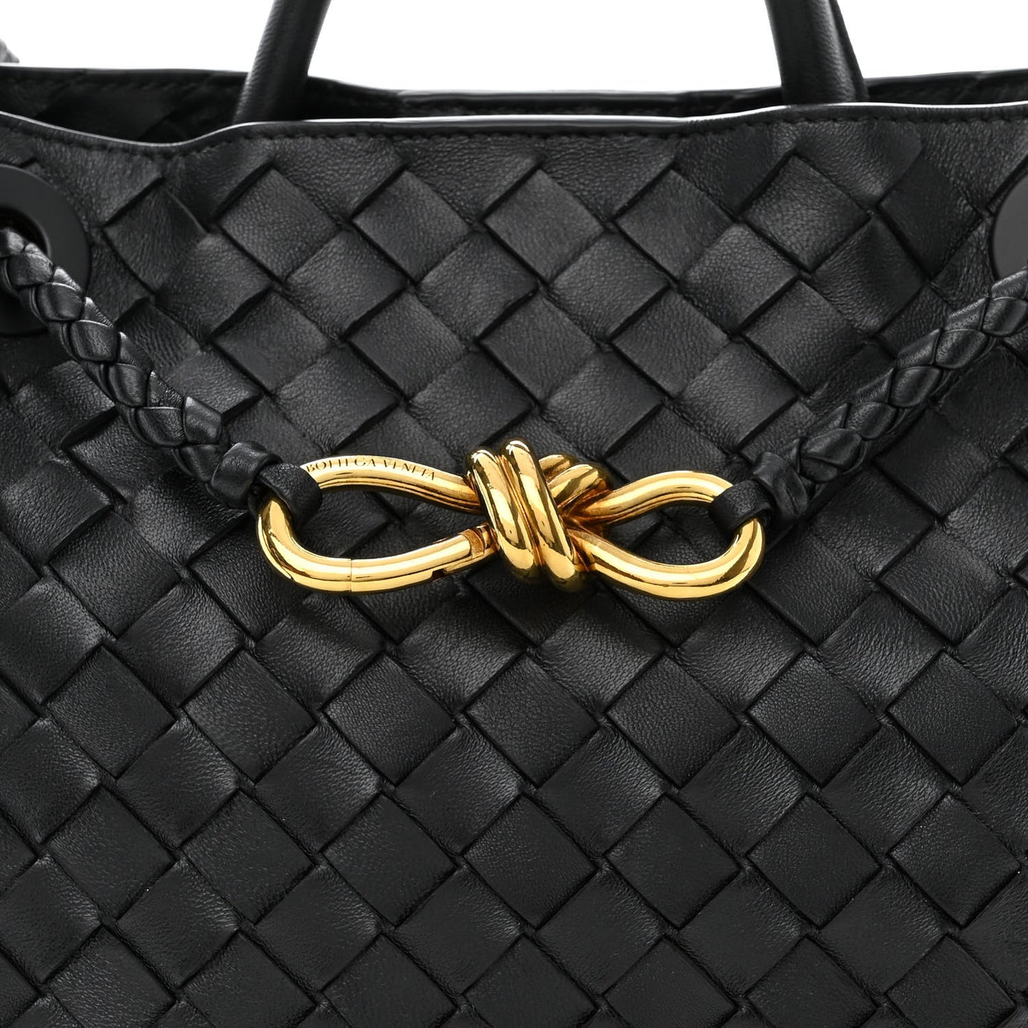 Nappa Intrecciato Small Andiamo Shoulder Bag Black