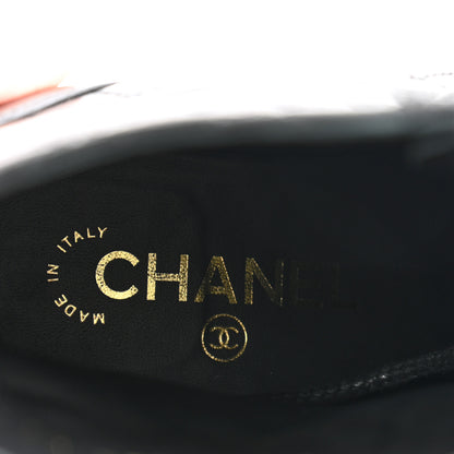 Chanel Shiny Calfskin Quilted Lace Up Combat Boots 36 Black 6 of 11