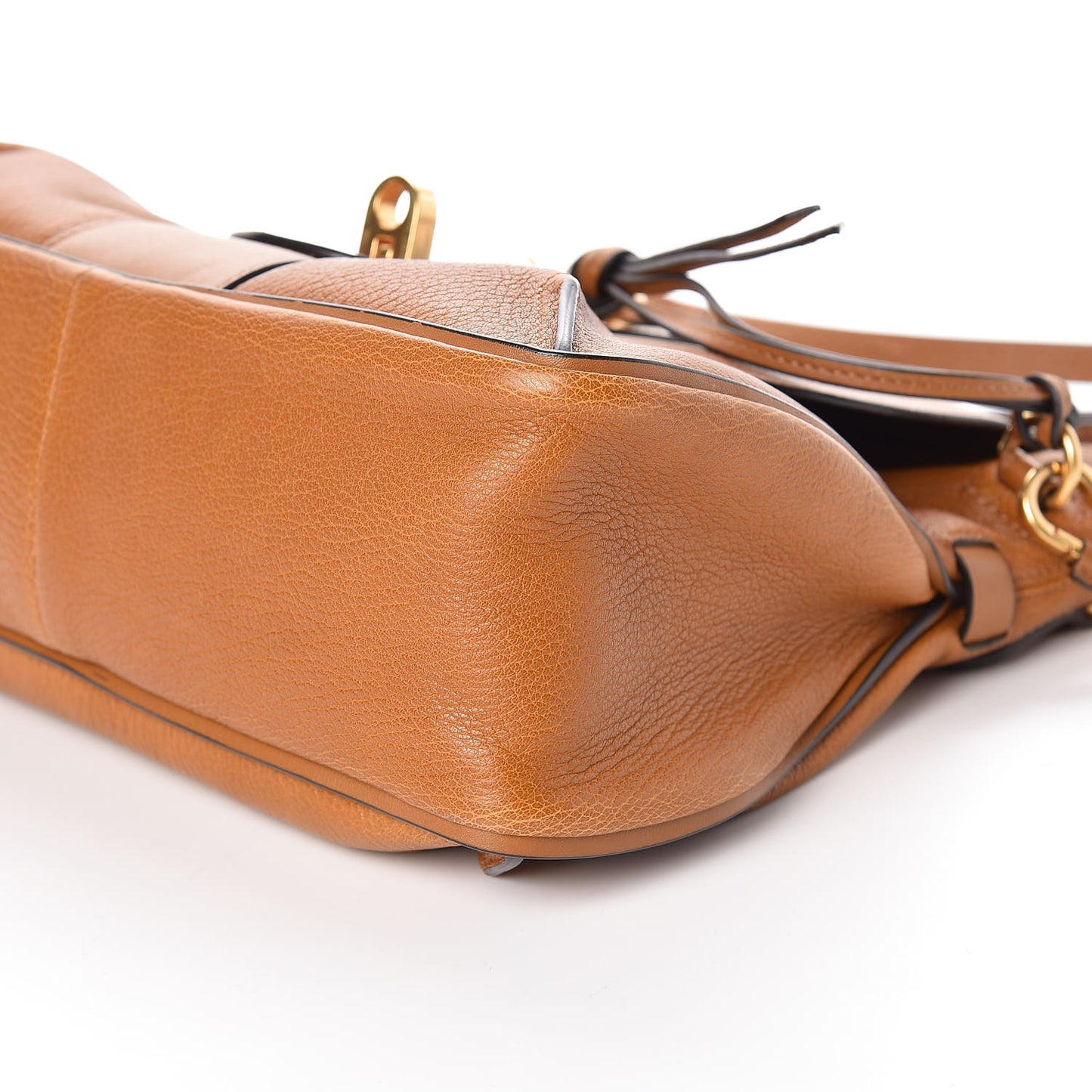 Grained Lambskin Small Lexa Shoulder Bag Mustard Brown