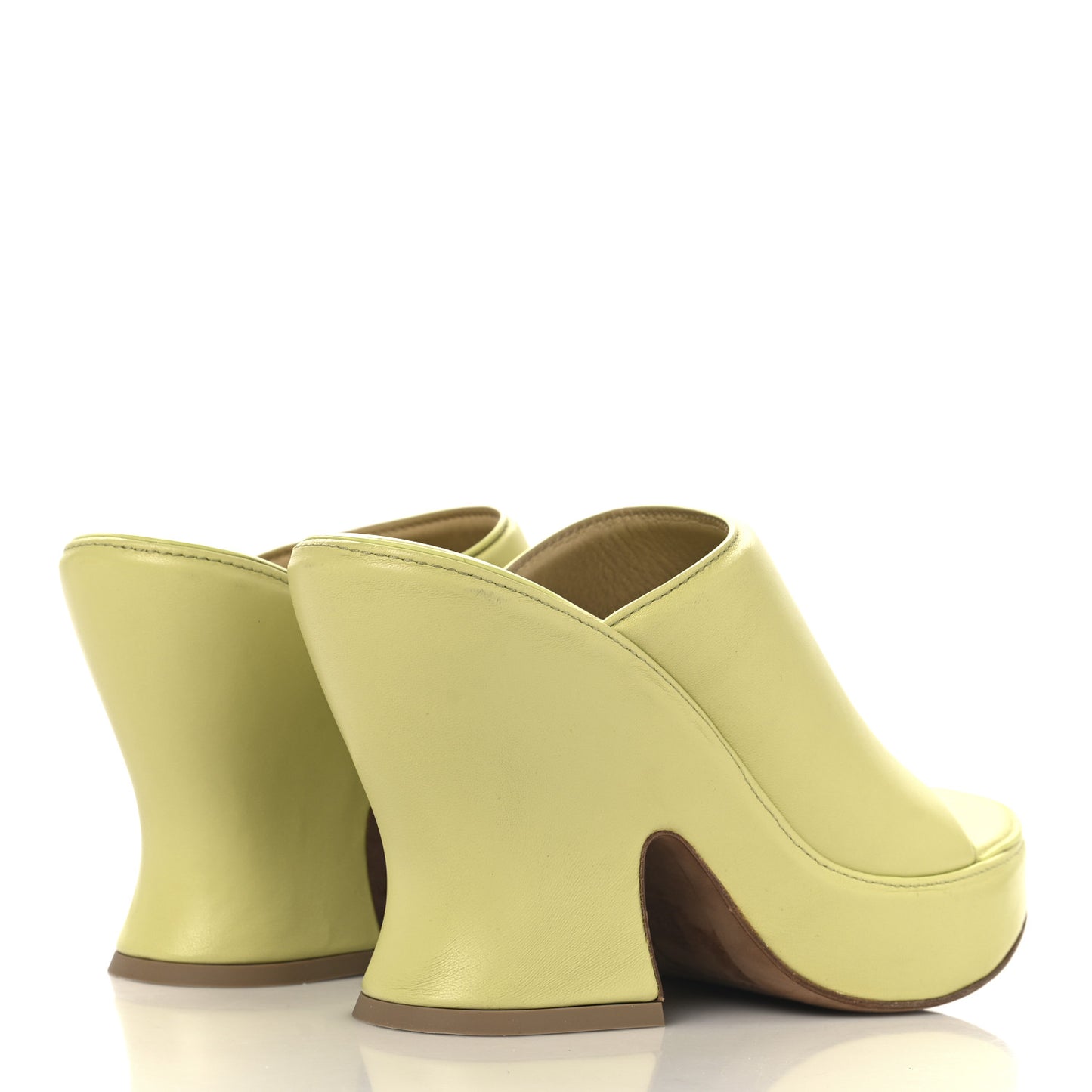 Nappa Slide Platform 115 Wedge Sandals 36 Seagrass