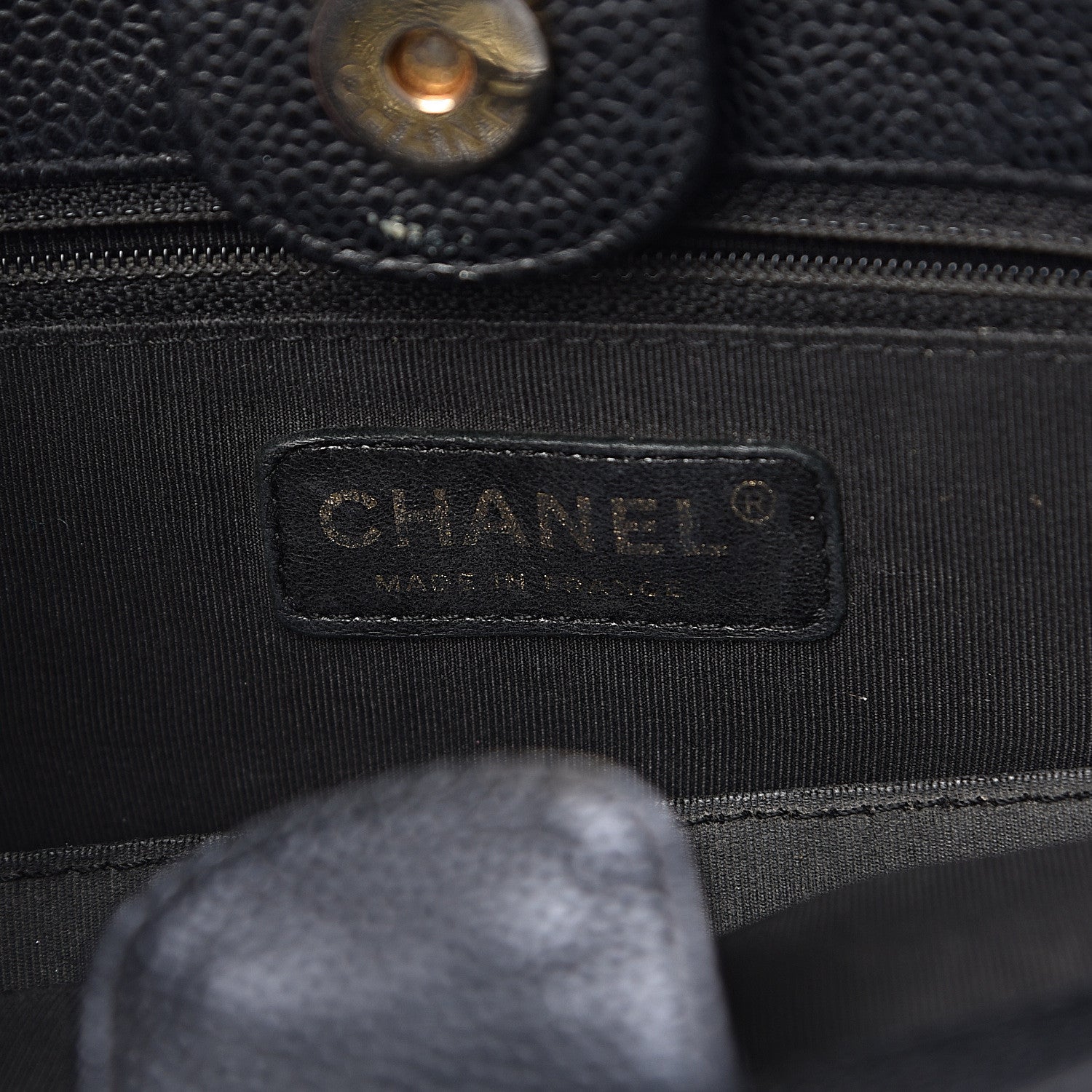 Chanel Caviar Quilted Petit Shopping Tote PST Black 6 of 12
