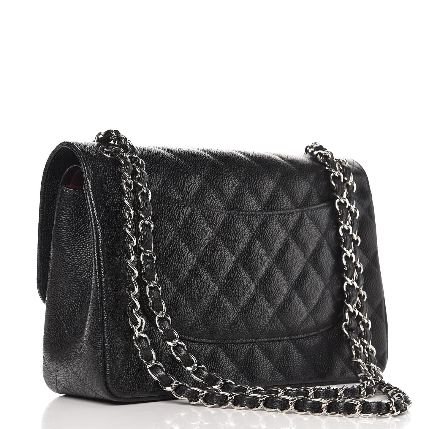Caviar Quilted Jumbo Double Flap Black
