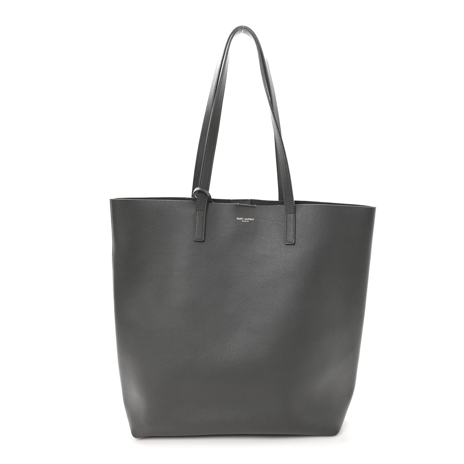 Saint Laurent Calfskin North-South Shopping Tote Storm 1 of 13