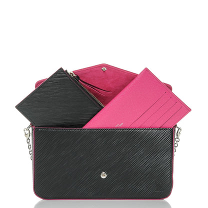 Louis Vuitton Epi Pochette Felicie Black Hot Pink 5 of 7