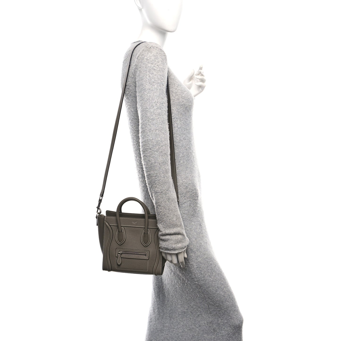 Drummed Calfskin Nano Luggage Souris