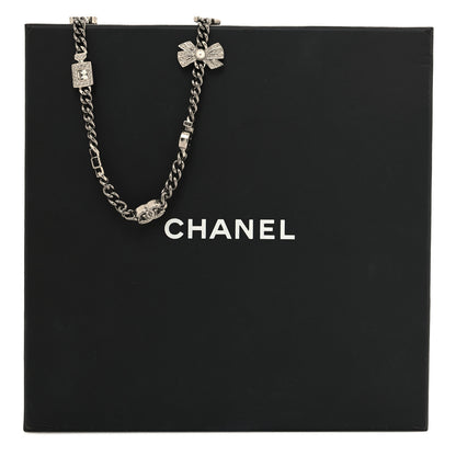 Chanel Ruthenium Crystal Chain CC Lucky Charms Choker Silver 5 of 5