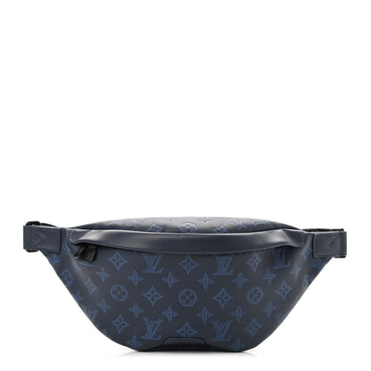 Louis Vuitton Calfskin Monogram Shadow Discovery Bumbag PM Navy Blue 1 of 10
