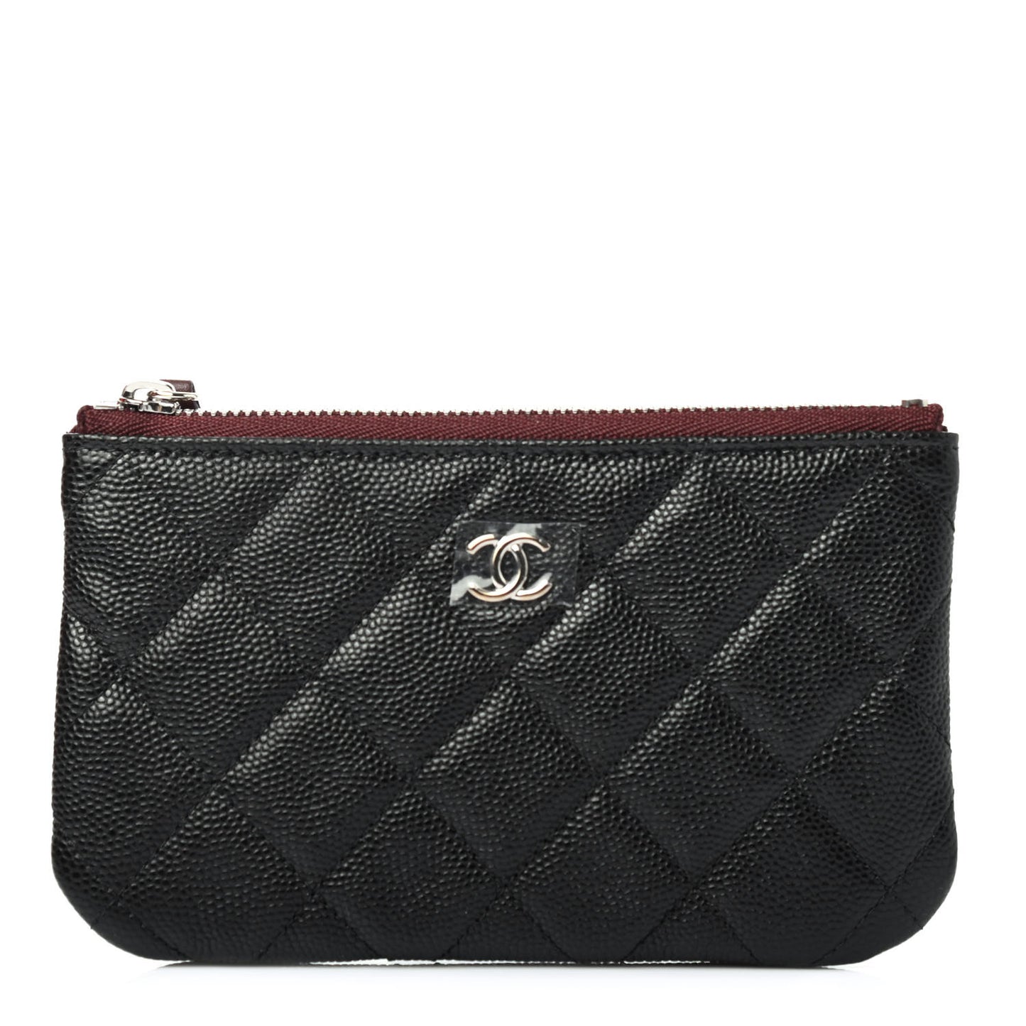 Caviar Quilted Small Cosmetic Case Black